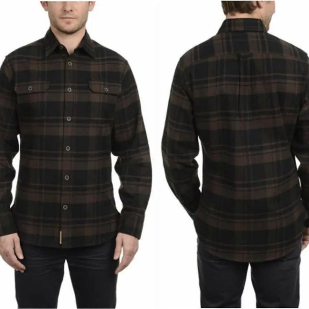 Jachs Men’s Brawny Flannel Button Down Work Shirt